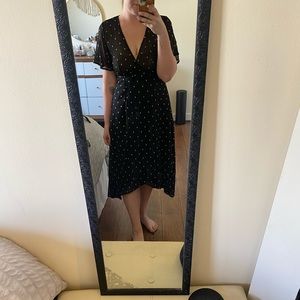 Beautiful black and gold wrap dress